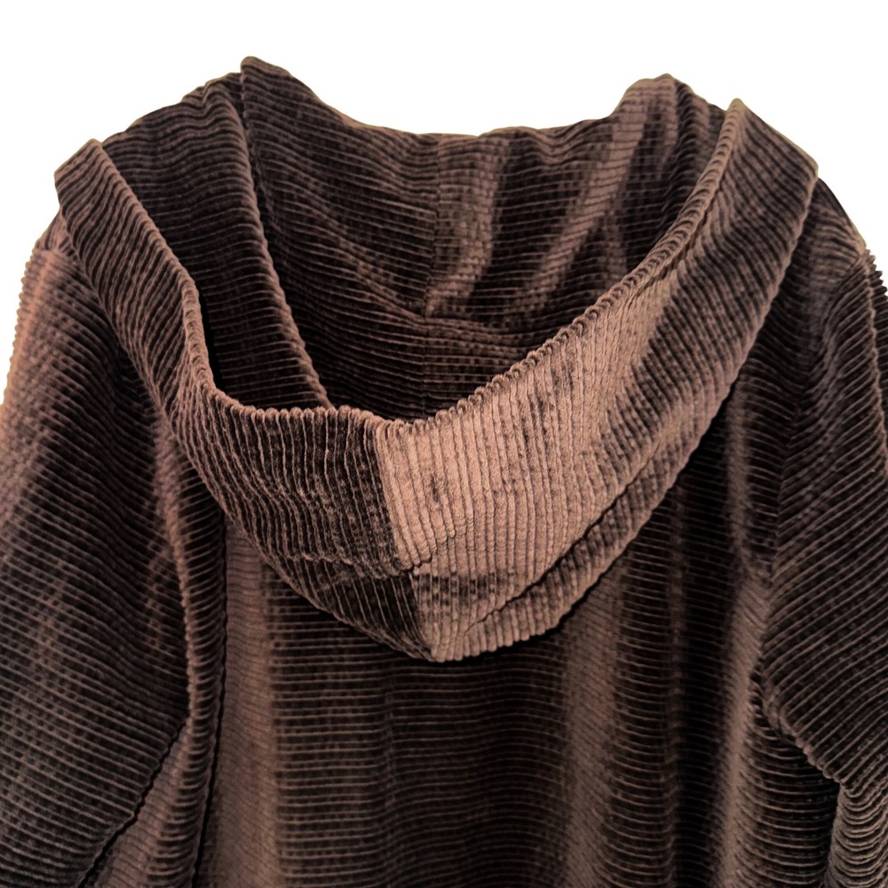 Eileen Fisher Woman Brown Corduroy Hooded Jacket Women's Size 1X - Picture 5 of 9